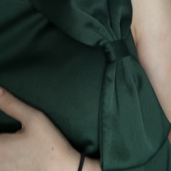 Bebe Cutout Classy Emerald Bow Dress - Picture 3 of 5